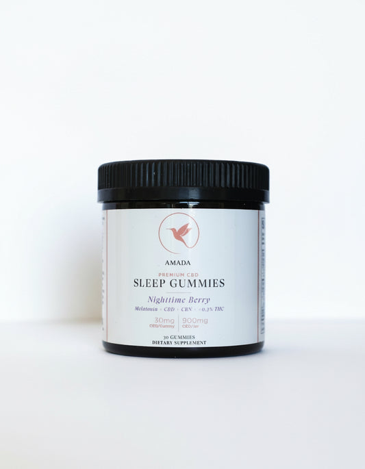 Amada Sleep Gummies container on a white background